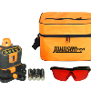 Manual-Leveling Rotary Laser Level Kit includes tinted glasses and soft-sided carry case